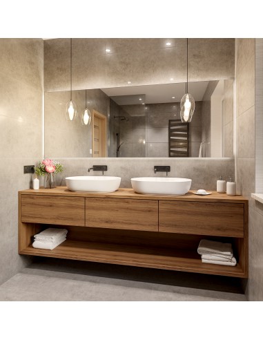 Téglalap alakú fürdőszobai tükör polírozva, megvilágítási lehetőséggel - AGIS LED MÉRETRE