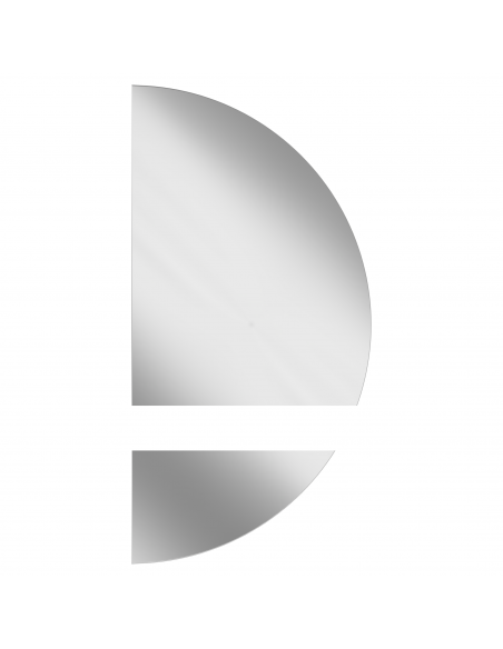 Félkör alakú tükör két részből álló megvilágítással - DOPPIO LED