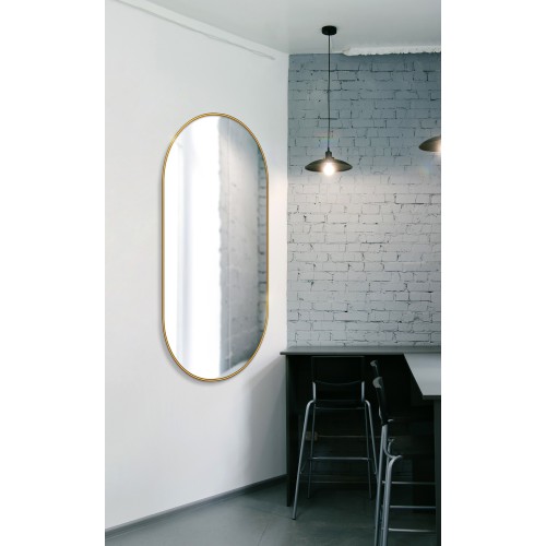 Ovális tükör arany MDF SLIM keretben - OLI - keret színe az Ön által választott színben 2