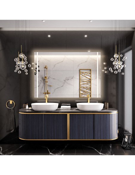 Négyszögletes fürdőszobai tükör világítással - FLAWIA LED