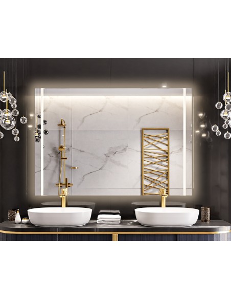 Négyszögletes fürdőszobai tükör világítással - FLAWIA LED