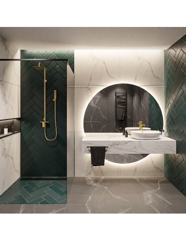 Kerek fürdőszobai tükör két részben világítással - WIRO LED