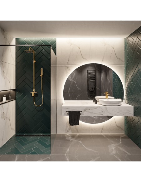 Kerek fürdőszobai tükör két részben világítással - WIRO LED