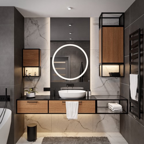 Fürdőszobai tükör megvilágítással - HUGO LED 2