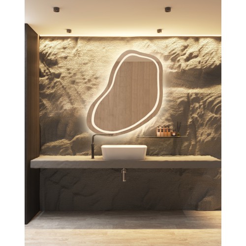 Szabálytalan alakú fürdőszobatükör - KWARC LED II 2