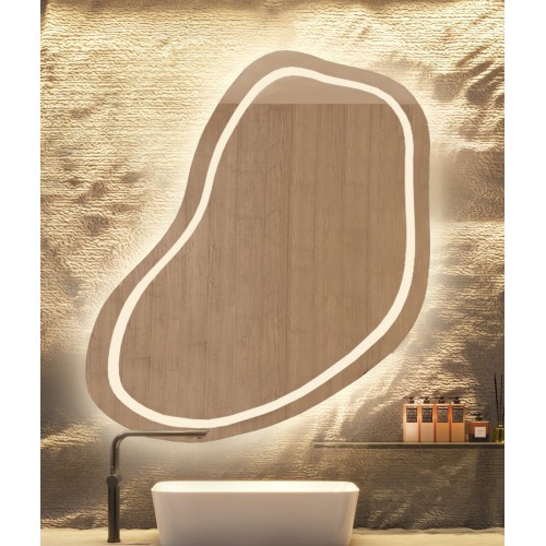 Szabálytalan alakú fürdőszobatükör - KWARC LED II