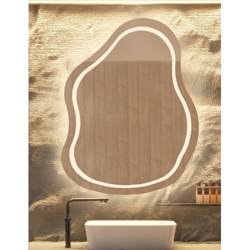 Szabálytalan alakú fürdőszobai tükör - STONE LED II