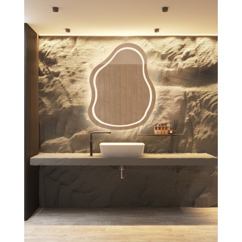 Szabálytalan alakú fürdőszobai tükör - STONE LED II 2